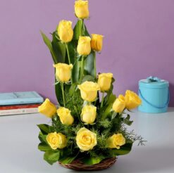 Beautiful Yellow Roses Bouquet featuring a vibrant and cheerful arrangement of yellow roses, ideal for celebrating special moments with brightness.