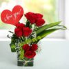 Lovely Red Roses Arrangement featuring a beautiful bouquet of vibrant red roses, ideal for conveying love and celebrating special events.