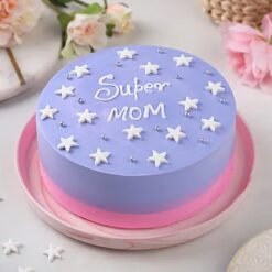 Starry Night Super Mom Cake featuring a stunning cake with a starry night design, ideal for celebrating and honoring a special mom.