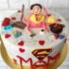 Super Mom Cake with bold decorations and vibrant design, ideal for celebrating and honoring the super mom in your life.