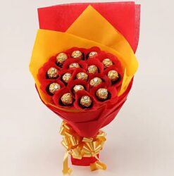 Ferrero Rocher Chocolate Bouquet featuring an elegant arrangement of Ferrero Rocher chocolates in a bouquet, ideal for gifting and special celebrations.