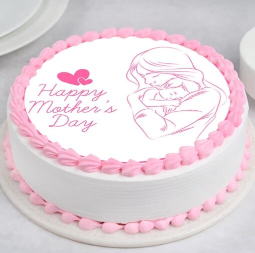 Sweet Mother's Day Delight Cake with elegant decorations and a delicious design, ideal for celebrating Mother's Day with a sweet touch.