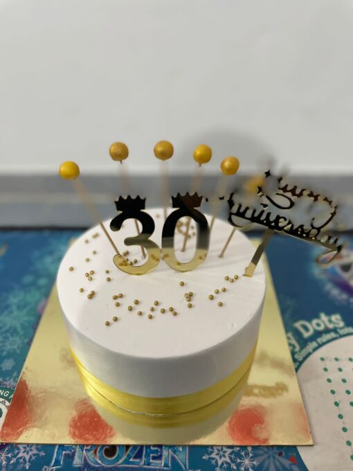 30 Year Birthday Designer Cake featuring elegant design and sophisticated decorations, perfect for celebrating a milestone 30th birthday.