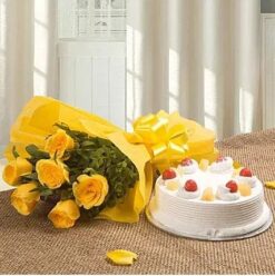 Pineapple Cake Combo with a delicious pineapple cake and complementary treats, ideal for tropical-themed celebrations and adding a special touch.