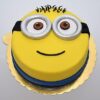 Colorful Minion-themed cake with vibrant decorations and fun details, perfect for birthdays and celebrations, showcasing the latest cake design trends.