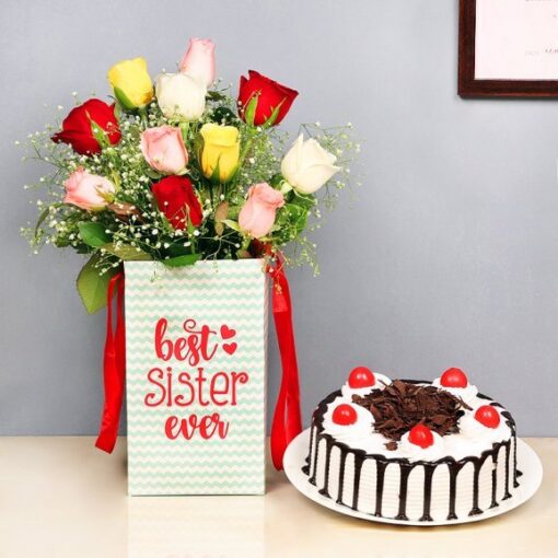 Black Forest Combo with a rich Black Forest cake and complementary treats, ideal for adding a sweet touch to any celebration.