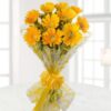 Fresh Yellow Gerbera with vibrant yellow gerbera flowers, ideal for adding a cheerful touch and brightening up any occasion.