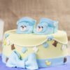 Adorable Blue Baby Shoes Cake designed with cute shoe details, perfect for celebrating a baby shower or welcoming a new baby.