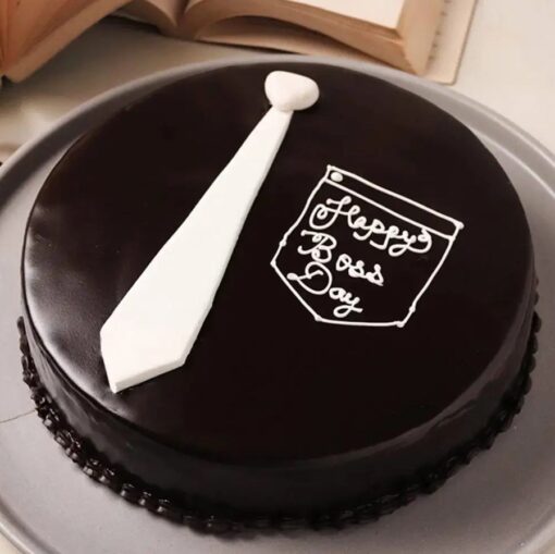 Boss Day Chocolate Bliss Cake featuring rich chocolate layers, perfect for celebrating and honoring your boss with a delicious and indulgent treat.