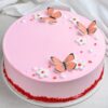 Butterfly Blossom Red Velvet Cake with rich red velvet layers and elegant butterfly decorations, perfect for special celebrations.