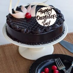 Daughter's Day Decadent Chocolate Cake, beautifully decorated with rich chocolate frosting and garnishes, perfect for celebrating your daughter's special day.