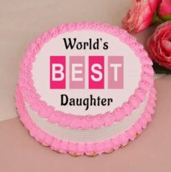 Daughter's Day Delight Cake featuring layers of rich chocolate and vanilla, beautifully decorated for a special celebration.