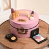 Daughter's Day Makeup Cake designed with vibrant makeup-themed decorations, perfect for celebrating your daughter's passion for beauty on her special day.