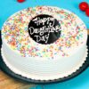 Daughter's Day Sprinkled Vanilla Cake with soft vanilla layers and colorful sprinkles, perfect for celebrating special moments.