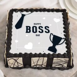 Happy Boss Day Cake, a delicious treat designed to celebrate and honor your boss's leadership with a festive and appealing design.