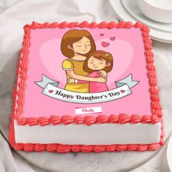 Square Joy Daughters Day Cake with personalized design and delicious layers, perfect for celebrating your daughter's special day.