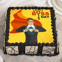 Super Boss Day Square Cake designed to celebrate and honor your boss, featuring a delicious flavor and appealing decoration for the occasion.