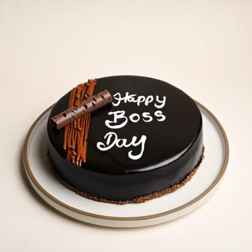 Truffle Boss Day Cake featuring rich chocolate layers, elegantly decorated, perfect for celebrating Boss Day with a delicious treat.