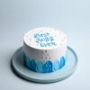 Vanilla Blue Boss Day Cake decorated with sprinkles, featuring a stylish design, perfect for celebrating Boss Day with a touch of sweetness.