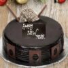 Happy New Year Chocolate Cake with festive decorations, ideal for celebrating New Year's Eve with rich, indulgent chocolate flavors.