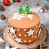 Christmas Cocoa Star Cake decorated with cocoa icing and star shapes, perfect for festive celebrations and holiday gatherings.