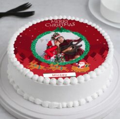 Timeless Christmas Memories Cake featuring festive decorations and intricate details, embodying the spirit of the holiday season.