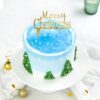 Winter Christmas Tree Cake with a festive tree design and seasonal decorations, ideal for holiday gatherings and Christmas parties.