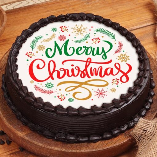 Jingle Joy Christmas Cake decorated with festive elements, spreading holiday cheer and adding sweetness to your Christmas gatherings.