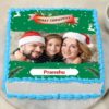 Jolly Christmas Photo Cake featuring a customizable festive design.