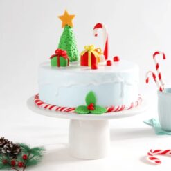 Merry & Bright Christmas Cake with colorful festive decorations, adding a cheerful touch of holiday spirit to your Christmas celebrations.