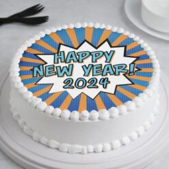 New Year Fantasy Cake with vibrant decorations and festive design, perfect for adding a magical touch to your New Year celebrations.