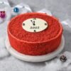 New Year Red Velvet Cake decorated with vibrant colors and festive accents, perfect for celebrating the arrival of the new year.