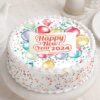 Party Sparkle New Year Cake with vibrant colors and festive decorations, perfect for a dazzling and delicious New Year celebration.