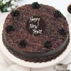 Decadent Chocolate Truffle New Year Cake with rich layers and festive decorations, perfect for celebrating the New Year in luxurious style.