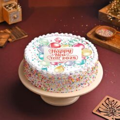 Party Sparkle New Year Cake with vibrant colors and festive decorations, perfect for a dazzling and delicious New Year celebration.