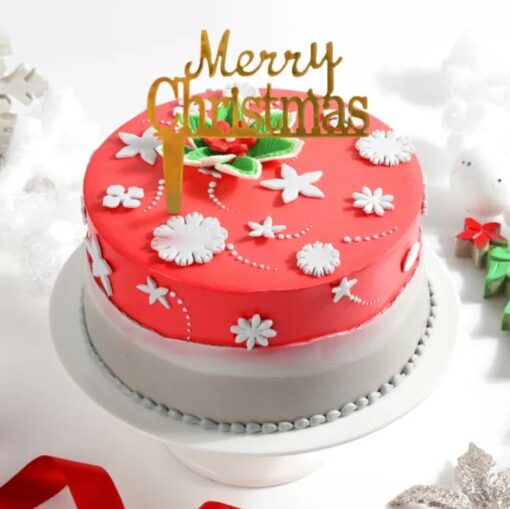 Snowflake Christmas Cake featuring intricate snowflake decorations, ideal for celebrating the season with festive charm and winter wonderland beauty.