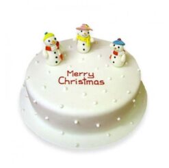 Winter Frost Christmas Cake decorated with delicate frosty accents, embodying the beauty of a winter wonderland for holiday celebrations.