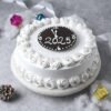 Vanilla New Year Cake decorated with festive accents, a light and fluffy cake to celebrate the arrival of the New Year.