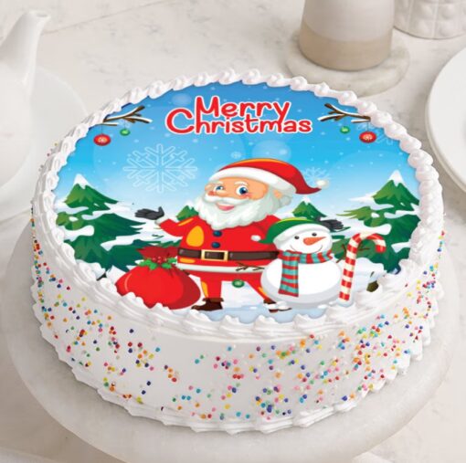 Merry Dream Christmas Cake adorned with festive decorations and holiday accents, capturing the magic and joy of the Christmas season.