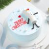 Winter Snowman Bliss Cake featuring a cute snowman design and snowy decorations, ideal for celebrating Christmas and winter festivities.