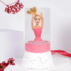 Tropical Barbie Pull-Up Cake with vibrant tropical flavors and a Barbie theme, creating a fun and festive atmosphere for any occasion.