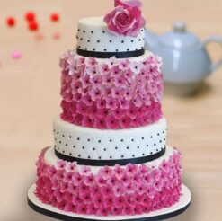 Blooms Tier Fondant Cake featuring elegant floral designs, ideal for weddings, anniversaries, and celebrations.