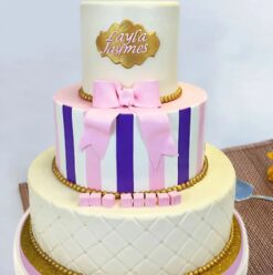 Bow Tier Party Cake with beautiful design and perfect for birthdays, weddings, and special celebrations.