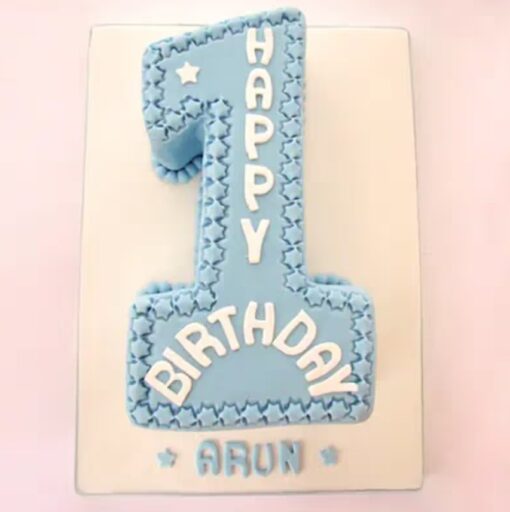 A Celestial First Number Cake featuring stars, moons, and cosmic design – ideal for dreamy birthday celebrations.