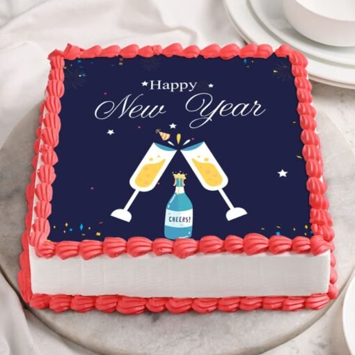 New Year Glitter Glam Cake with shimmering decorations, elegant design, and festive sparkle, ideal for a glamorous New Year’s Eve celebration.