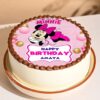 Cute Minnie Mouse Cake with vibrant decorations and playful design.