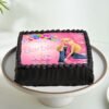 Dream Barbie Square Cake – a stylish square cake adorned with Barbie-themed decorations, ideal for glamorous birthday celebrations.