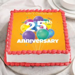 25th Anniversary Cake with elegant design, symbolizing love and commitment, perfect for celebrating 25 years of togetherness.