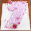 A beautifully designed Elegant Number Seven Cake, perfect for birthdays and celebrations.