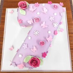 A beautifully designed Elegant Number Seven Cake, perfect for birthdays and celebrations.